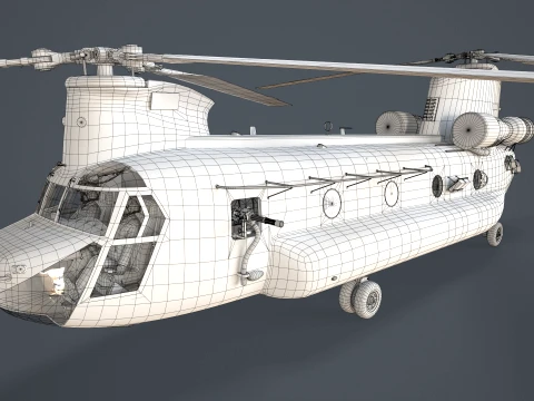 Helicopter CH-47F Chinook Australian Army Complex Animation --21-- 3D Model