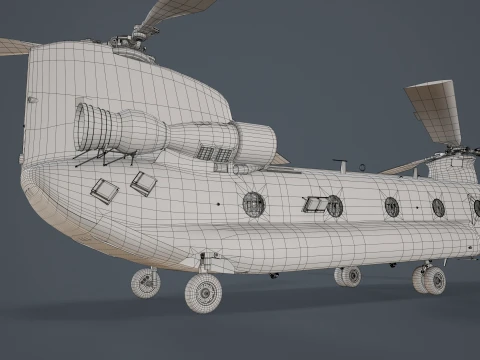 Helicopter CH-47F Chinook Australian Army Complex Animation --21-- 3D Model
