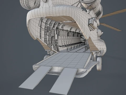 Helicopter CH-47F Chinook Australian Army Complex Animation --21-- 3D Model