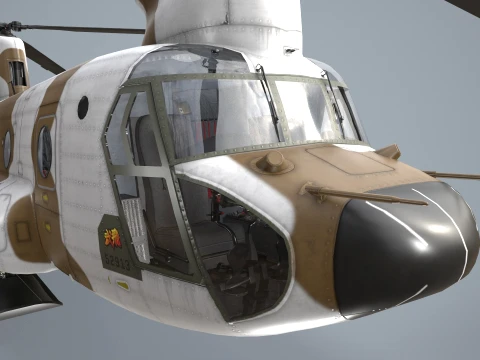 Helic&oacute;ptero CH-47J Chinook JGSDF Winter Static --22-- Modelo 3D