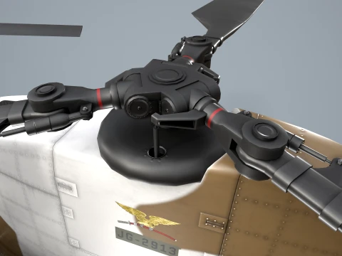 Helic&oacute;ptero CH-47J Chinook JGSDF Winter Static --22-- Modelo 3D