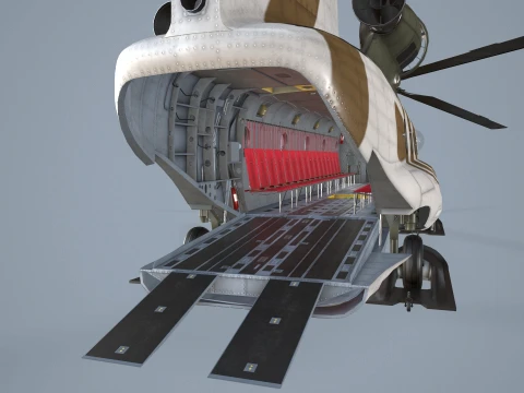 Helic&oacute;ptero CH-47J Chinook JGSDF Winter Static --22-- Modelo 3D