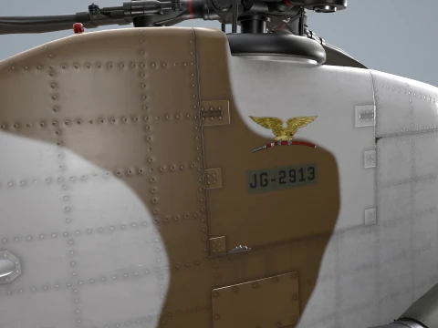 Helicopter CH-47J Chinook JGSDF Winter Complex Animation --22-- 3D Model