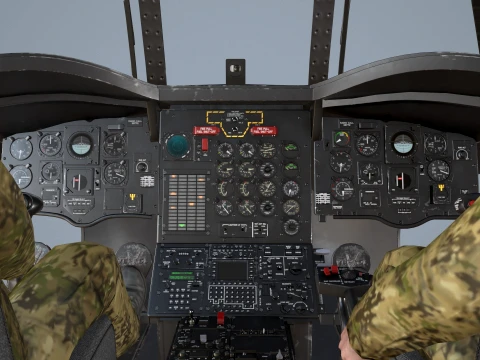 Helicopter CH-47J Chinook JGSDF Winter Complex Animation --22-- 3D Model
