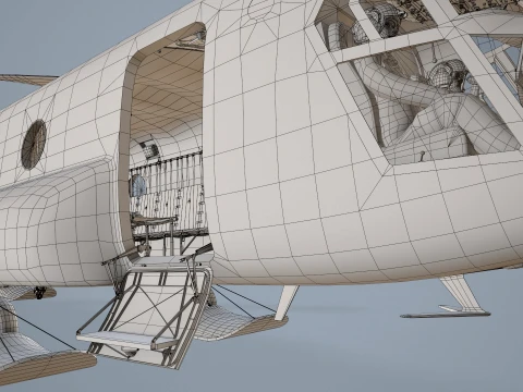 Helicopter CH-47J Chinook JGSDF Winter Complex Animation --22-- 3D Model