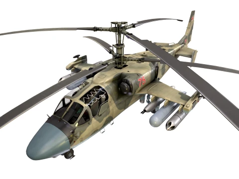 Helicopter Kamov Ka-52 Alligator Camo Static --31-- 3D Model
