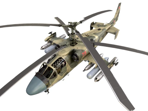 Helicopter Kamov Ka-52 Alligator Camo Basic Animation --31-- 3D Model