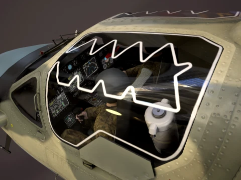 Helicopter Kamov Ka-52 Alligator Camo Basic Animation --31-- 3D Model