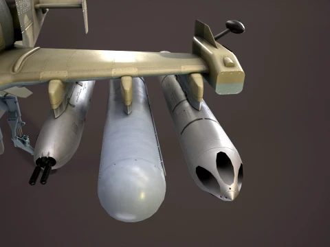 Helicopter Kamov Ka-52 Alligator Camo Basic Animation --31-- 3D Model