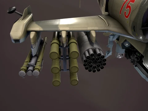 Helicopter Kamov Ka-52 Alligator Camo Basic Animation --31-- 3D Model