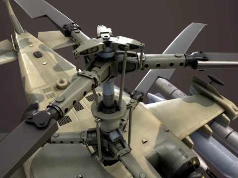Helicopter Kamov Ka-52 Alligator Camo Complex Animation --31-- 3D Model