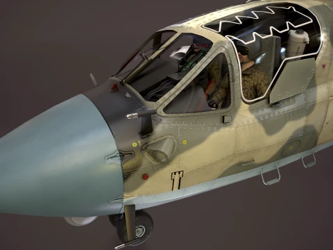 Helicopter Kamov Ka-52 Alligator Camo Complex Animation --31-- 3D Model