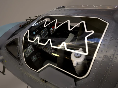 Helic&oacute;ptero Kamov Ka-52 Alligator Dark Static --32-- Modelo 3D