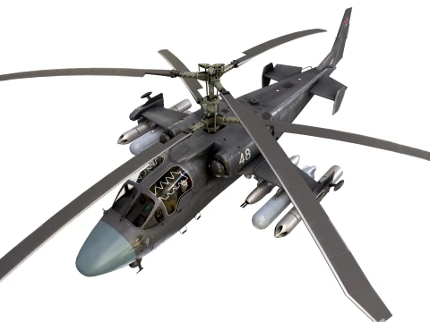 Helicopter Kamov Ka-52 Alligator Dark Complex Animation --32-- 3D Model