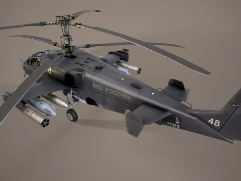 Helicopter Kamov Ka-52 Alligator Dark Complex Animation --32-- 3D Model