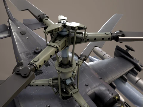 Helicopter Kamov Ka-52 Alligator Dark Complex Animation --32-- 3D Model