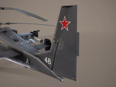 Helicopter Kamov Ka-52 Alligator Dark Complex Animation --32-- 3D Model