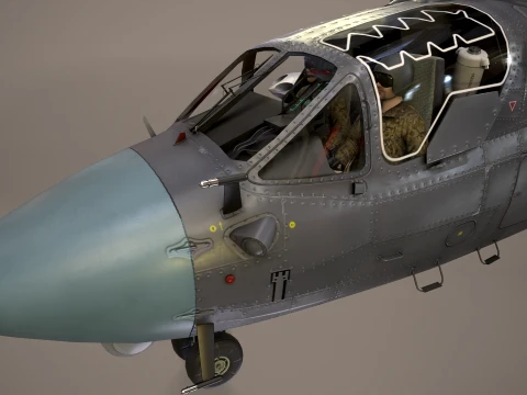 Helicopter Kamov Ka-52 Alligator Dark Complex Animation --32-- 3D Model