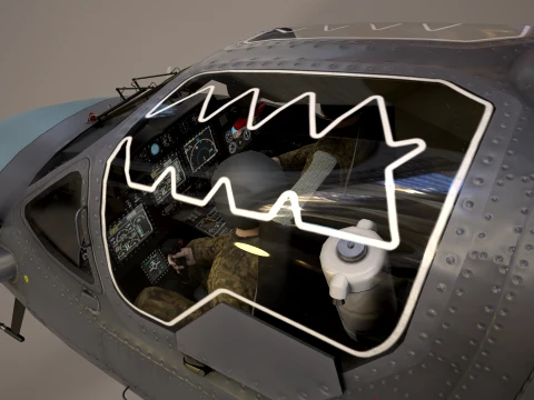 Helicopter Kamov Ka-52 Alligator Dark Complex Animation --32-- 3D Model