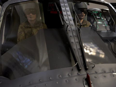 Helicopter Kamov Ka-52 Alligator Dark Complex Animation --32-- 3D Model