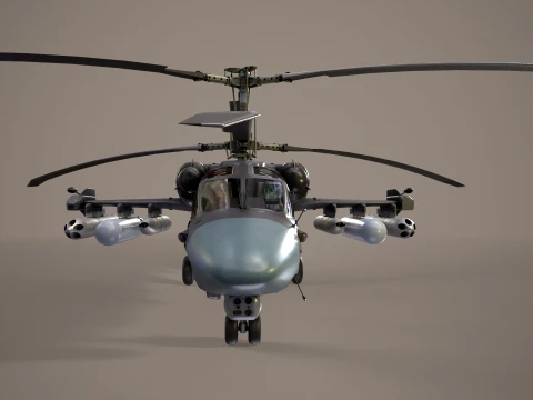 Helicopter Kamov Ka-52 Alligator Dark Complex Animation --32-- 3D Model