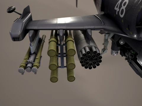 Helicopter Kamov Ka-52 Alligator Dark Complex Animation --32-- 3D Model