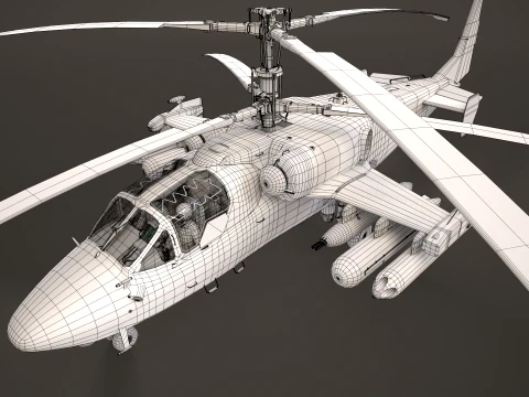 Helicopter Kamov Ka-52 Alligator Dark Complex Animation --32-- 3D Model