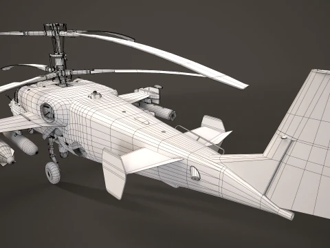 Helicopter Kamov Ka-52 Alligator Dark Complex Animation --32-- 3D Model