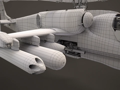 Helicopter Kamov Ka-52 Alligator Dark Complex Animation --32-- 3D Model