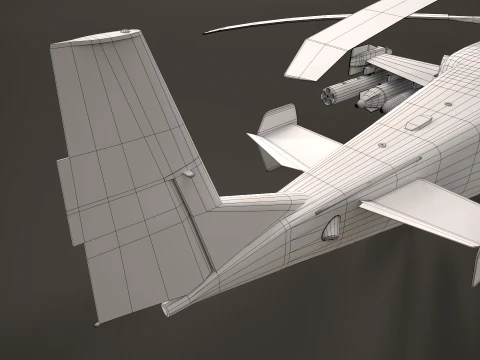 Helicopter Kamov Ka-52 Alligator Dark Complex Animation --32-- 3D Model