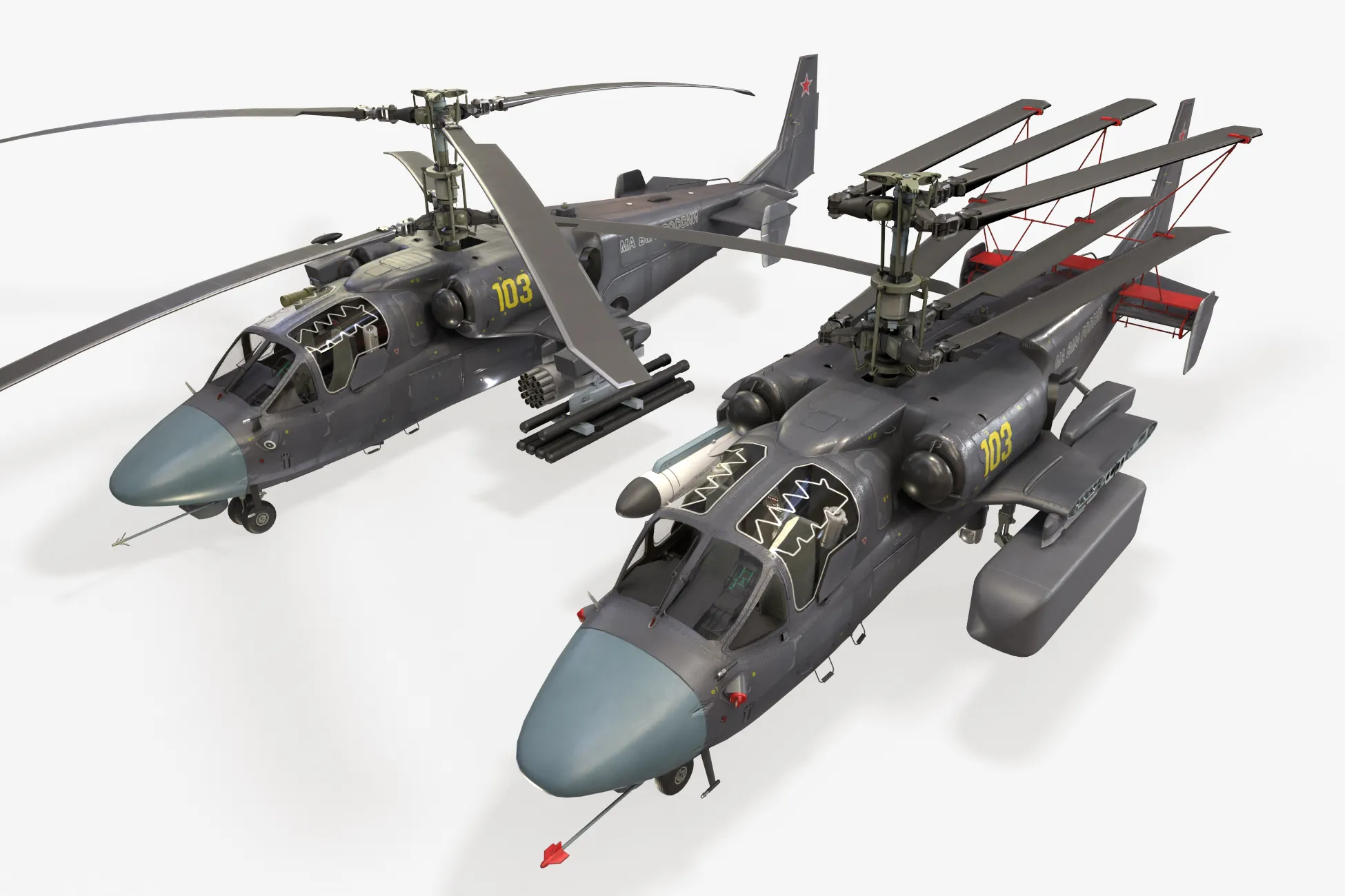 Helicopter Kamov Ka-52K Katran Static --33-- 3D Model .c4d .max .obj .3ds .fbx .stl .blend 