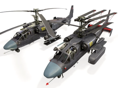 Helicopter Kamov Ka-52K Katran Static --33-- 3D Model
