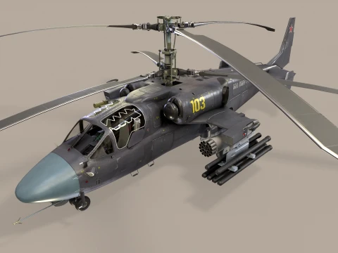 Helicopter Kamov Ka-52K Katran Static --33-- 3D Model