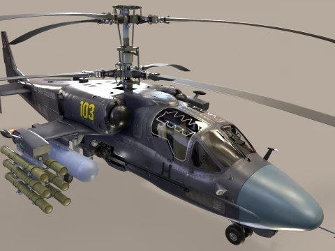 Helicopter Kamov Ka-52K Katran Static --33-- 3D Model