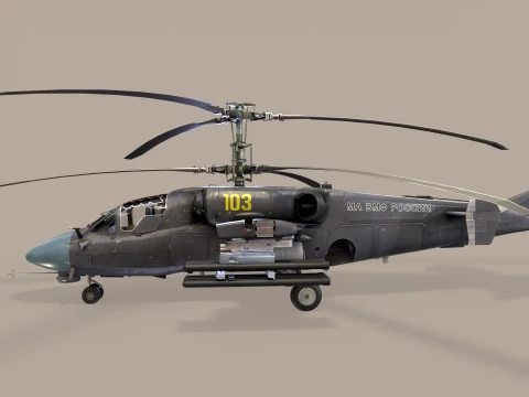 Helicopter Kamov Ka-52K Katran Static --33-- 3D Model