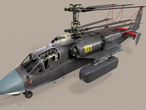 Helicopter Kamov Ka-52K Katran Static --33-- 3D Model