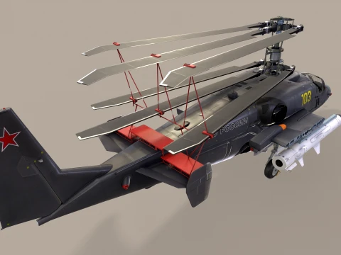 Helicopter Kamov Ka-52K Katran Static --33-- 3D Model