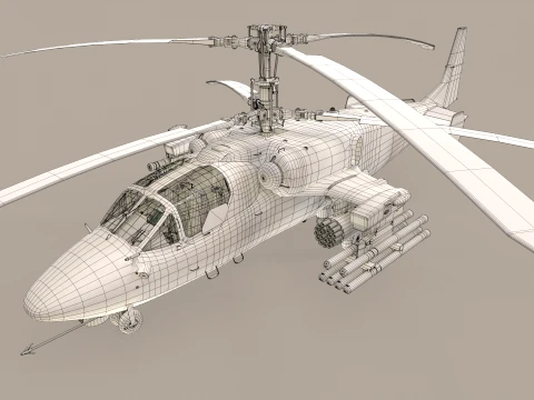 Helicopter Kamov Ka-52K Katran Static --33-- 3D Model