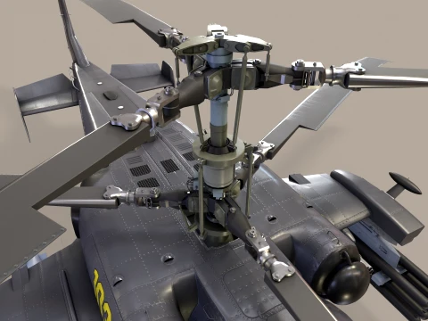 Helic&oacute;ptero Kamov Ka-52K Katran Comlex Anima&ccedil;&atilde;o --33-- Modelo 3D
