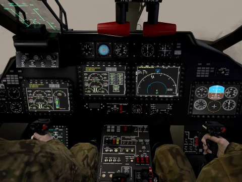 Helic&oacute;ptero Kamov Ka-52K Katran Comlex Anima&ccedil;&atilde;o --33-- Modelo 3D