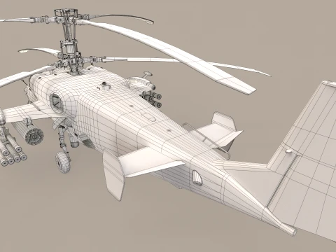 Helic&oacute;ptero Kamov Ka-52K Katran Comlex Anima&ccedil;&atilde;o --33-- Modelo 3D