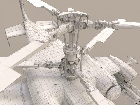 Helic&oacute;ptero Kamov Ka-52K Katran Comlex Anima&ccedil;&atilde;o --33-- Modelo 3D