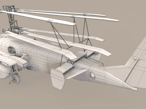 Helic&oacute;ptero Kamov Ka-52K Katran Comlex Anima&ccedil;&atilde;o --33-- Modelo 3D