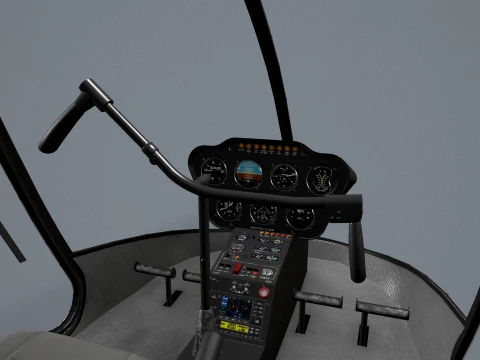 Helicopter Robinson R22 White Static --35-- 3D Model