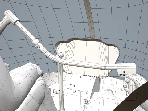 Helicopter Robinson R22 White Complex Animation --35-- 3D Model