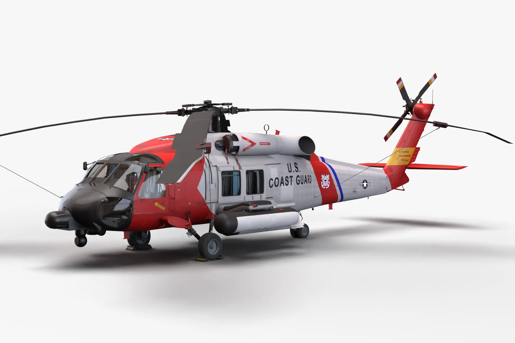 Helicopter MH-60J Jay Hawk Static --106-- 3D Model .c4d .max .obj .3ds .fbx .stl .blend 