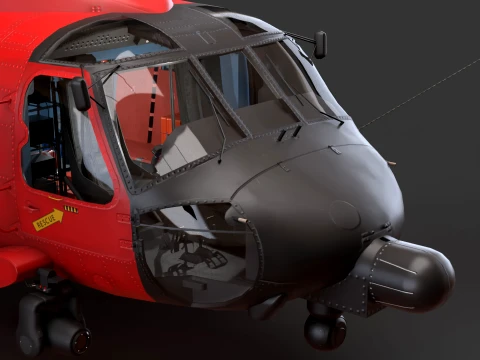 Helicopter MH-60J Jay Hawk Static --106-- 3D Model