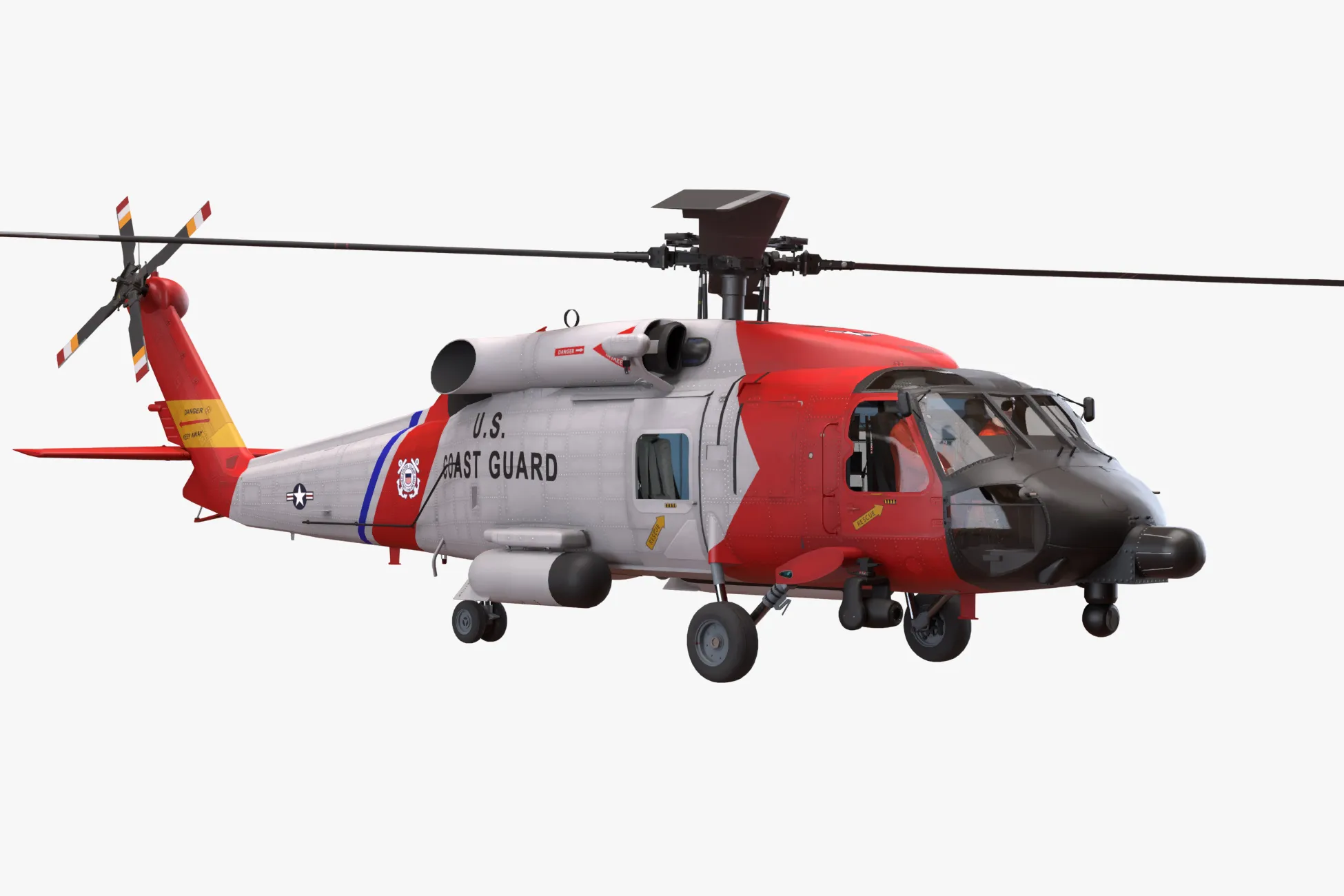 Helicopter MH-60J Jay Hawk Basic Aniamtion --106-- 3D Model .c4d .max .obj .3ds .fbx .stl .blend 
