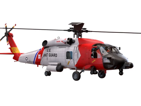 Helicopter MH-60J Jay Hawk Basic Aniamtion --106-- 3D Model
