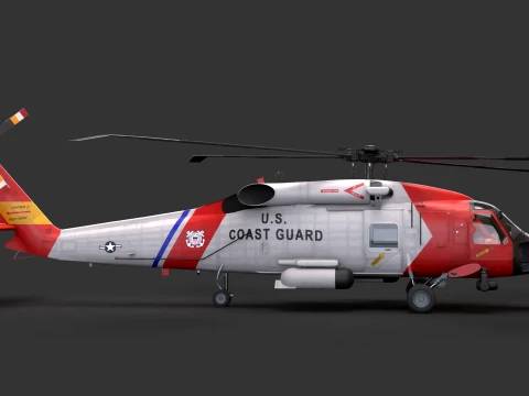 Helicopter MH-60J Jay Hawk Basic Aniamtion --106-- 3D Model